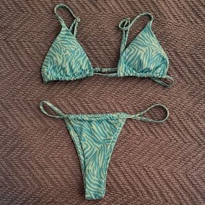 Stylish Green Zebra Print Bikini